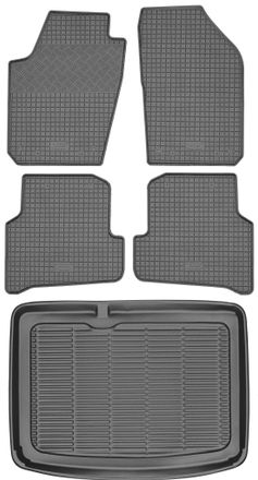 OEM Juego De Alfombrillas De Goma Para Coche Y Alfombrilla Para Maletero Del Skoda Fabia Iii Hatchback (a Partir De 2014)