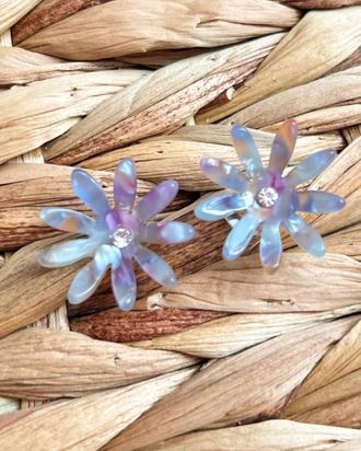White Label Womens Pastel Flower Studs Earrings In Multi Colored