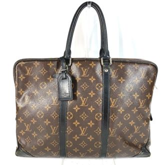 Louis Vuitton Black Brown Canvas Tote Bag (Pre-Owned)