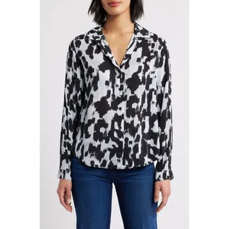 Cloth & Stone Classic Button-Up Shirt in Winter Grey Lights at Nordstrom, Size X-Large