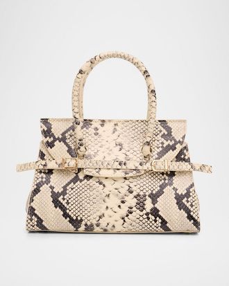 SIMKHAI River Small Snake-Print Leather Top-Handle Bag