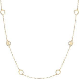 T Tahari Crystal Station Necklace in Gold Tone at Nordstrom Rack