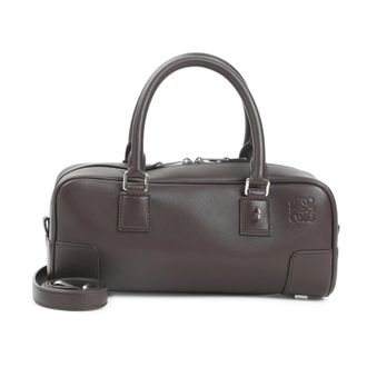 Loewe Donkerbruine Kalfshuid Cropped Tas - Dames - Handtassen - Bruin - ONE Size - Leer - Tassen