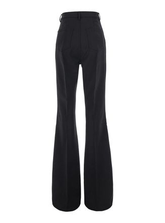 Rick Owens Womens Wide Leg Trousers Bolan Bootcut Black Cotton