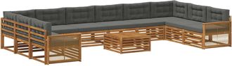 vidaXL Juegos De Sof&aacute;s 11 Uds. Madera De Acacia S&oacute;lida Vidaxl