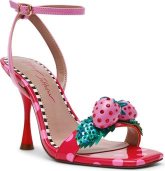 Betsey Johnson Addison Ankle Strap Sandal in Pink/Red Multi at Nordstrom, Size 7.5