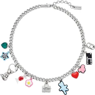 Marc Jacobs Collana Sticker Charm - Argento