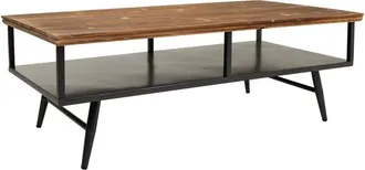 Wanderlust Deco Wanderlust Deco - Mesa De Centro De Metal Y Madera Negra 125x65,5x44