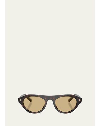 Prada 0PR B15S Acetate Round Sunglasses