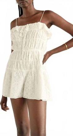 Saylor Perdita Delicate Lace Romper In White