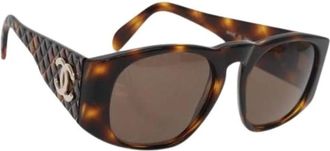 Chanel Pre-owned Accessories, female, Brown, Size: ONE SIZE Pre-owned Vintage Sunglasses