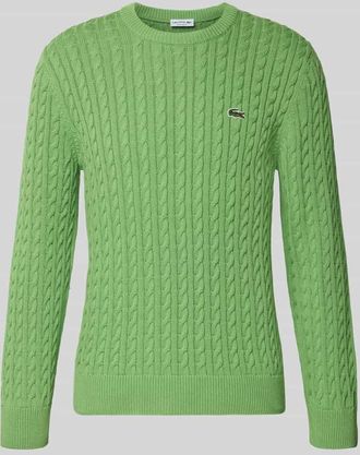 Lacoste Regular Fit Strickpullover aus Baumwoll-Mix in Gruen, Gr&ouml;&szlig;e XXXL