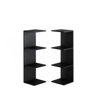 Vicco Estanter&iacute;a De Pared Paolo, Negro, 30 X 95 Cm Lote De 2, Vicco