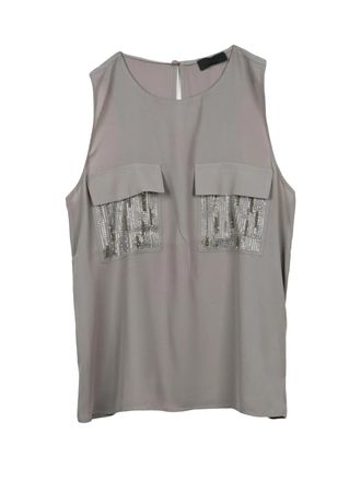 Liu Jo Sage Green Polyester Sleeveless Top
