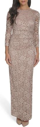 Jessica Howard Lace Column Gown in Champagne at Nordstrom, Size 12