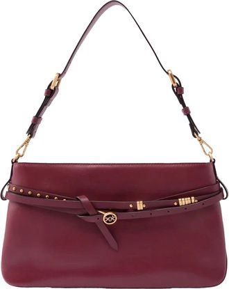 Pinko Deep Red Medium Belt Leather Bag
