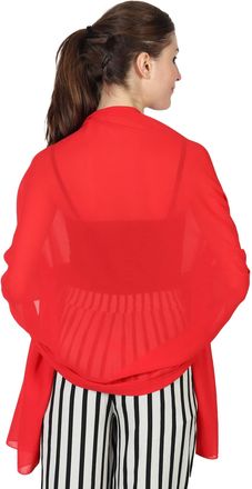World of Shawls World of Scarf Soft Chiffon Scarves Shawls Wraps and Pashmina for Evening Party (Red)