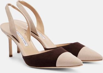 Manolo Blahnik Capsli 70 suede slingback pumps
