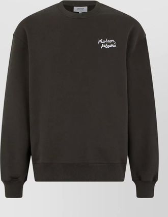Maison Kitsun&eacute; cotton logo-print crew neck sweatshirt