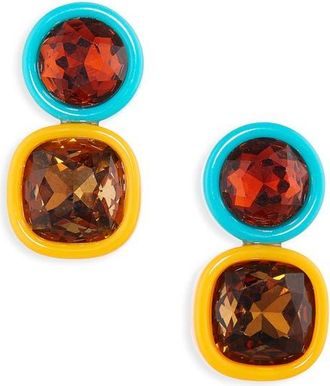 Lele Sadoughi Gem Duo Drop Earrings in Clementine Turquoise at Nordstrom