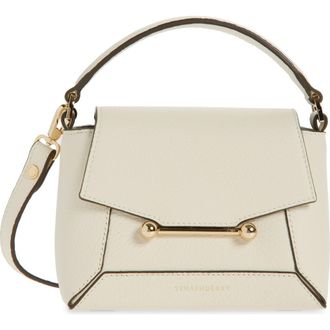 Strathberry Nano Mosaic Grained Leather Top Handle Bag in Vanilla at Nordstrom