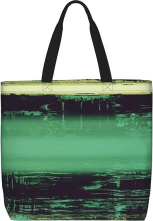 Generic Women Handbag Wood Teal Green Ladies Shopping Shoulder Bag Print Waterproof Shopping Bags, For Graduation, Wedding, School, Holiday, Swim
