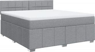 vidaXL Vidaxl - Cama Box Spring Con Colch&oacute;n Tela Gris Claro 180x200 Cm