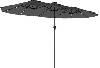 OUTSUNNY Sombrilla doble 395x215x238 cm gris oscuro