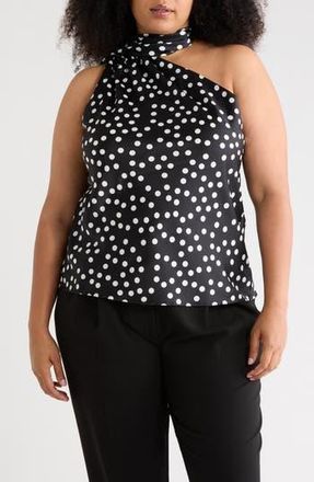 Renee C Scarf Neck One-Shoulder Top in Black at Nordstrom Rack, Size 2X
