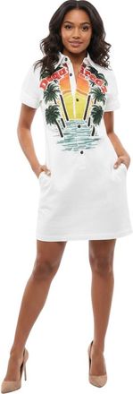 Dsquared2 White Graphic Shirt Dress