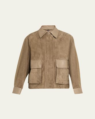 Giorgio Armani Suede Oversized Blouson Jacket