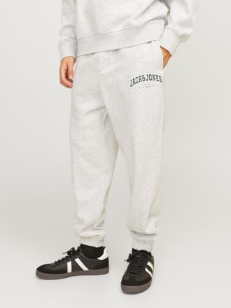 Jack & Jones Sweathose JACK & JONES JPSTKANE JJCALEB SWEAT PANTS AMT, Herren, Gr. S, N-Gr, grau (wei&szlig; melange), angeraute Sweatware, Obermaterial: 70% Baumwolle, 2