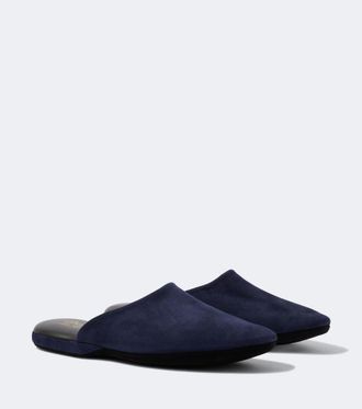 Charvet Leather-lined suede slippers