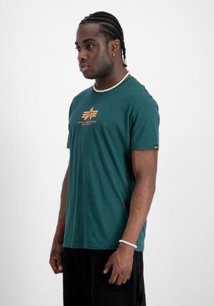 Alpha Industries T-Shirt ALPHA INDUSTRIES Basic T-Shirt ML, Herren, Gr. S, gr&uuml;n (force gr&uuml;n), Obermaterial: 100% Baumwolle, Shirts T-Shirt