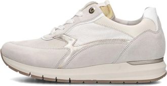 Gabor Schoenen, Dames, Beige, 36 EU, Leer, Stijlvolle Lage Sneakers in Beige en Rose