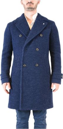 L.B.M. 1911 L.b.m. 1911, Jassen, Heren, Blauw, L, Wol, Dubbelbreasted wollen teddyjas