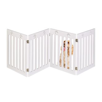 Relaxdays Relaxdays - Barrera De Seguridad Para Mascotas Plegable, Valla Protectora Sin Taladro, 60 X 204 Cm, Mdf, Blanco