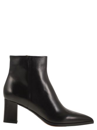 ブーツその他 SANTONI Woman Heeled booties Black WTAE70513HK2TLGA N01 Santoni - Brouge Black Leather & Knit Bootie, 75mm