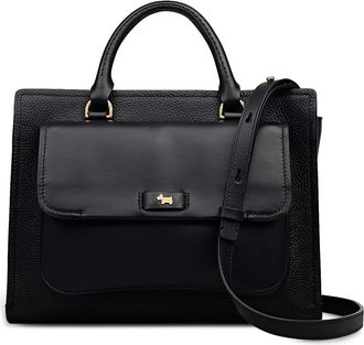 Radley London Talbot Way Medium Zip Top Leather Satchel in Black at Nordstrom Rack