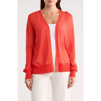 Vince Camuto Tissue Knit Cardigan in Orange Fire at Nordstrom Rack, Size X-Large