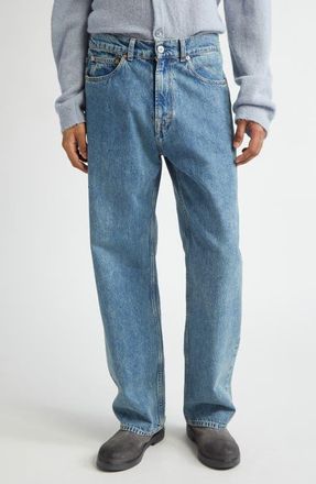 Our Legacy Third Cut Wide Straight Leg Jeans in Blue Tech Wash Denim at Nordstrom, Size 30