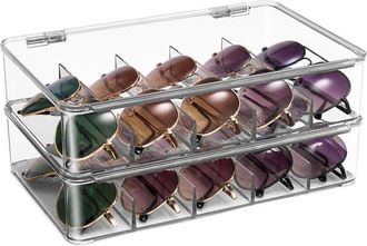 Sorbus Set Of 2 Sunglasses Organizer, Display & Storage Cases