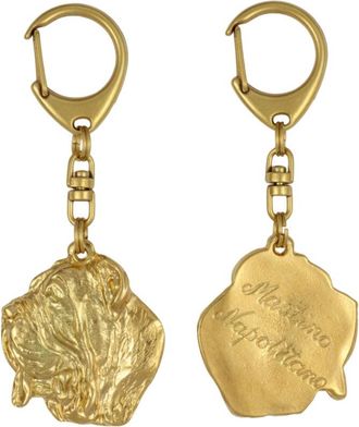 OEM Mast&iacute;n Napolitano, Mastino Napoletano - Llavero Ba&ntilde;ado En Oro Con Perro, Decoraci&oacute;n Para Bolsos, Accesorio De Lujo De Art-dog