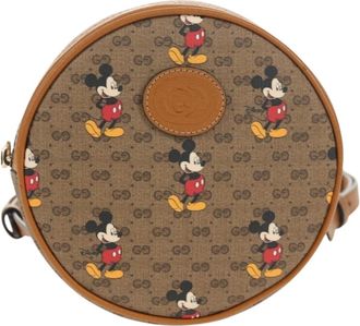 Gucci Disney Mickey Mouse Round Backpack (Outlet) Printed Mini Gg Coated Canvas Beige Canvas Backpack Bag (Pre-Owned)