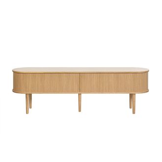 Miliboo Miliboo - Mueble Tv De Roble Claro Con Almacenaje Y 2 Puertas Correderas 180 Cm Epic