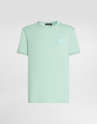Dolce & Gabbana Cotton T-shirt With Patch - Man T-shirts And Polos Green 44