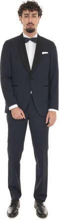 Michael Kors Tuxedo met shawled kraag en klassieke broek - Heren - Business pakken - Blauw - XL - Wol - Kostuums