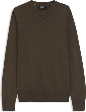 BOSS Silk sweater with jacquard pattern