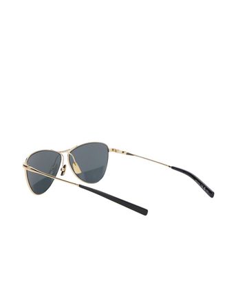 Saint Laurent Womens Gold Tone Sunglasses With Engraved Logo Metallic Metal