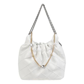 Tory Burch Tory Burch, Shoulder Bags, female, White, Size: ONE SIZE Mini Fleming Soft Distressed Hobo Bag